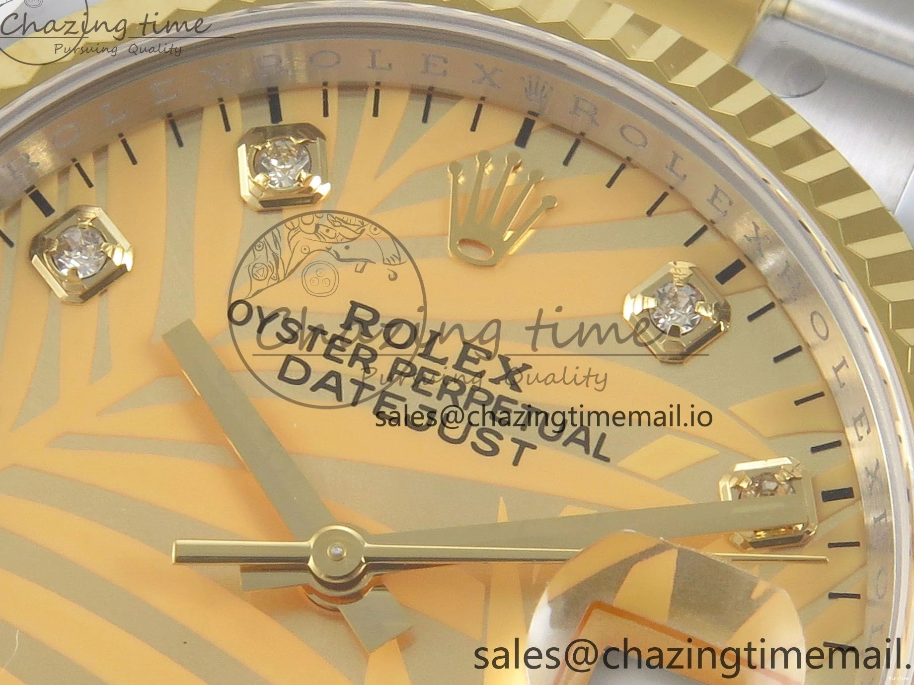 MiroTime 0327 SunProtective DateJust 36 SS YG ARF 1:1 Best Edition 904L Steel YG Leaf Diamonds Dial on Oyster Bracelet SH 87